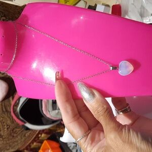 New Moonstone Stainless Steel Pendant and Chain 20"